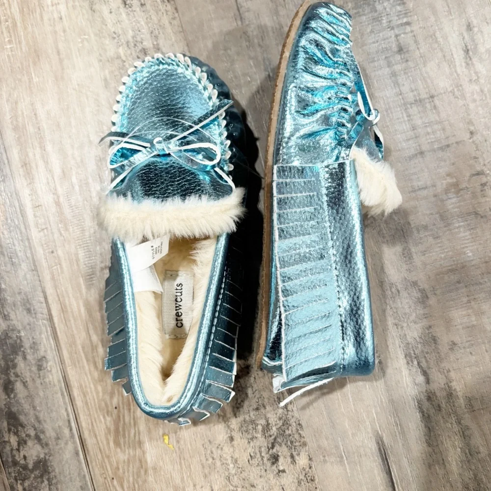 J.Crew Kids‎ Metallic Blue Moccasins